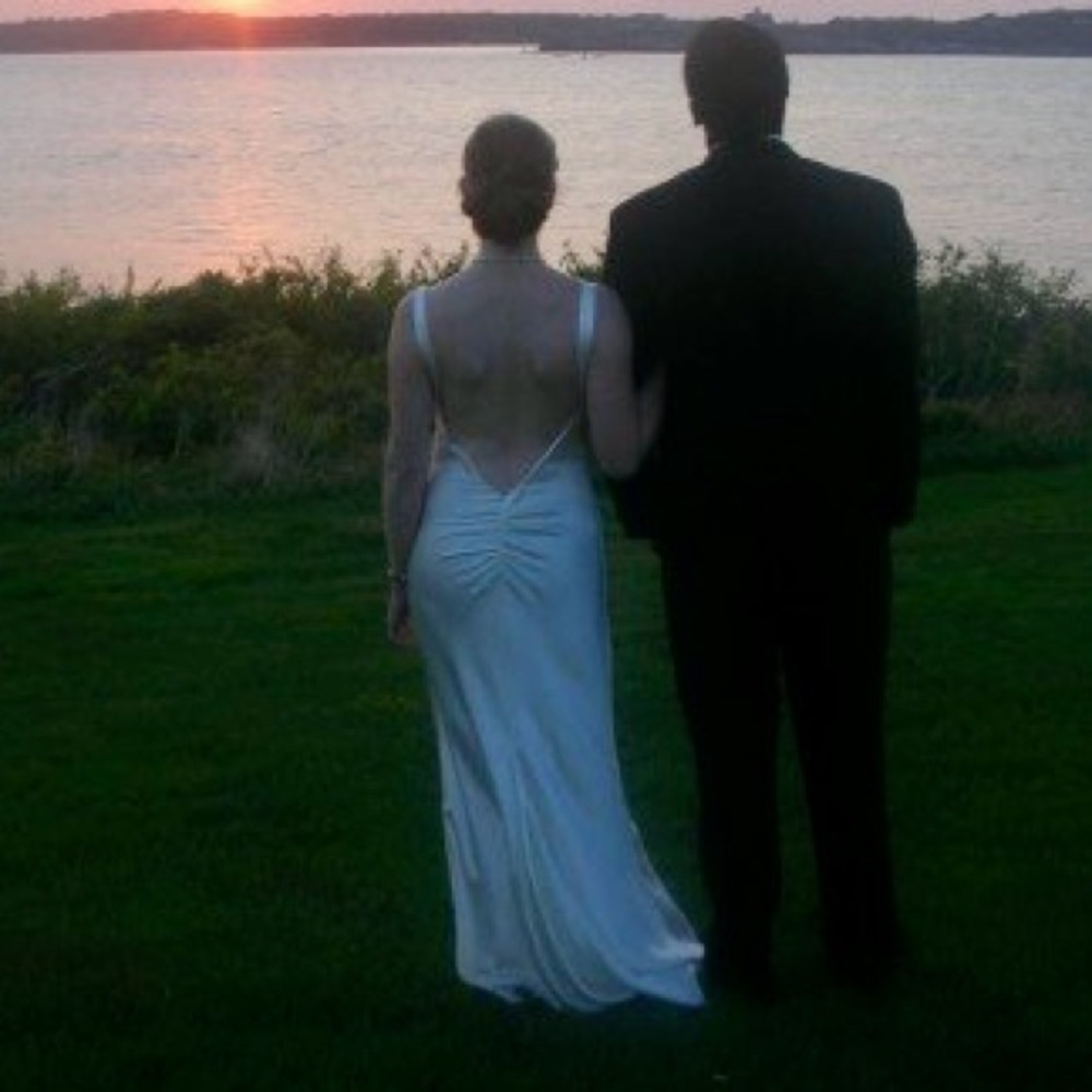 Caroline Besette Kennedy-inspired ivory silk wedding dress